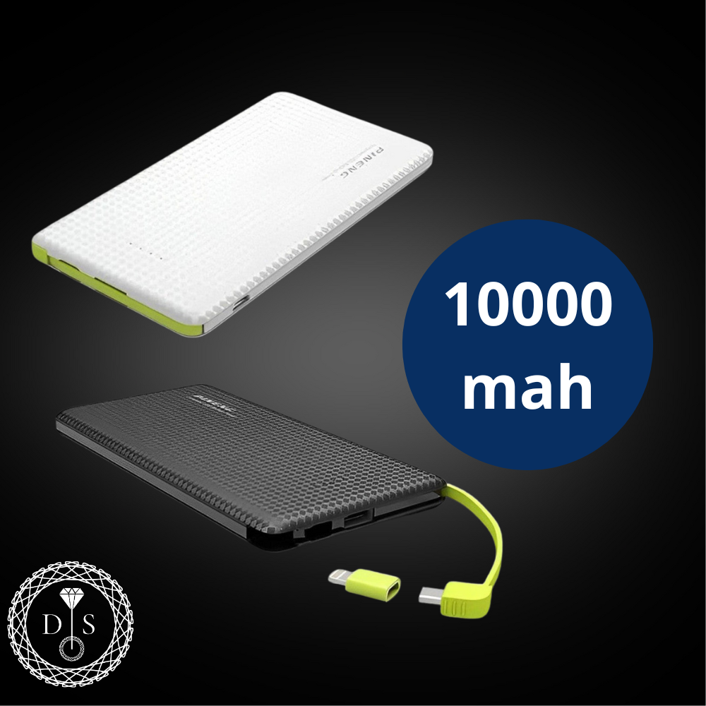 Carregador portátil Pineng Power Bank 10.000mAh com adaptador iPhone e V8