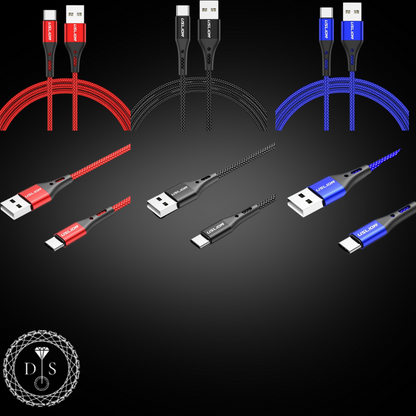 Cabo USB Tipo C para Samsung S10 S20 Xiaomi Mi 11, Carregamento Rápido Super Ef